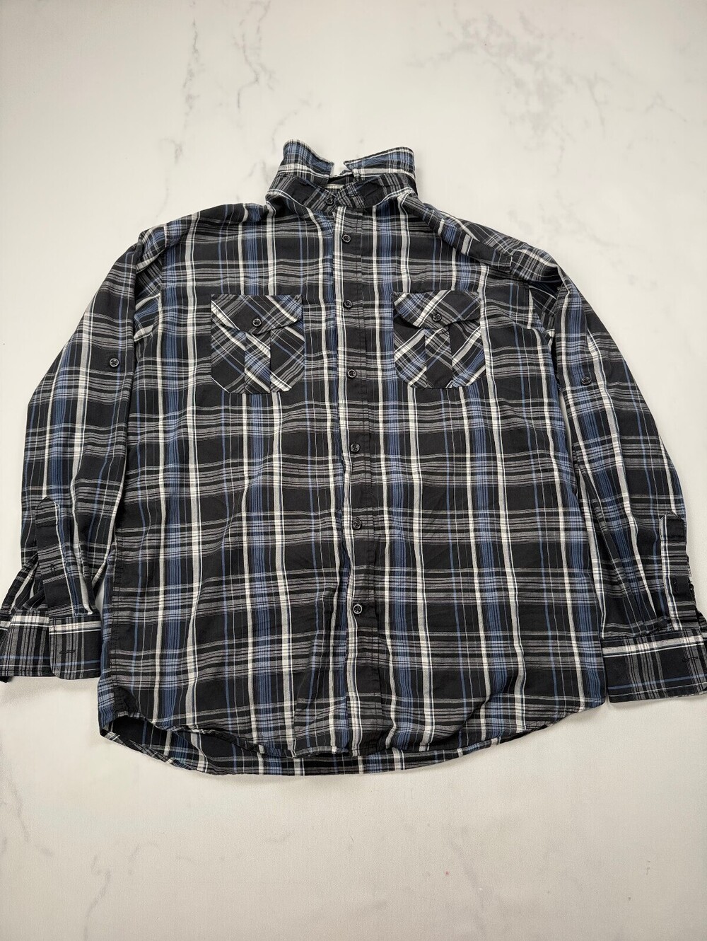 Beverly Hills Polo Club Button-Up Shirt Black 90s VTG Shirt - Mens L
